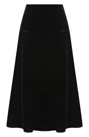 Бархатная юбка-миди на молнии Fendi. Цвет: черный