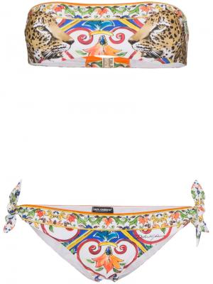 Бикини с леопардовым принтом Dolce & Gabbana. Цвет: многоцветный