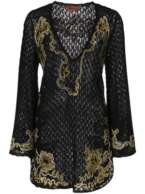 Ажурное вязаное платье Missoni. Цвет: чёрный