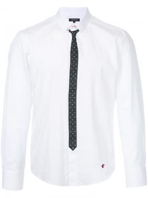 Рубашка с принтом галстука Loveless. Цвет: белый