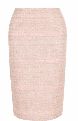 Твидовая юбка-карандаш с разрезом St. John. Цвет: розовый