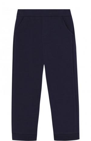 Хлопковые брюки с отворотами и эластичной вставкой на поясе Tartine Et Chocolat. Цвет: темно-синий