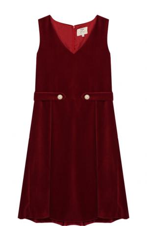 Бархатное платье с защипами Caf. Цвет: бордовый