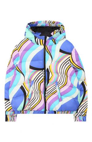 Пуховая куртка на молнии с капюшоном Emilio Pucci. Цвет: разноцветный