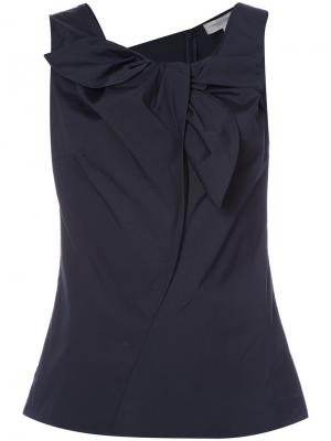 Блузка без рукавов с оборкой Carolina Herrera. Цвет: синий