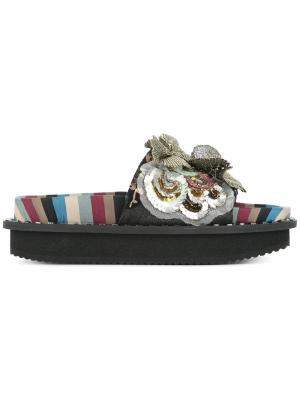 Декорированные сандалии с цветами Antonio Marras. Цвет: многоцветный