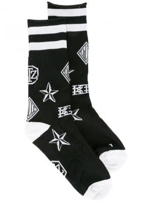 Носки с логотипами KTZ. Цвет: чёрный