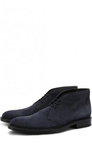 Замшевые ботинки на шнуровке Tod’s. Цвет: темно-синий
