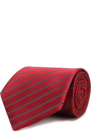 Шелковый галстук в полоску Lanvin. Цвет: красный