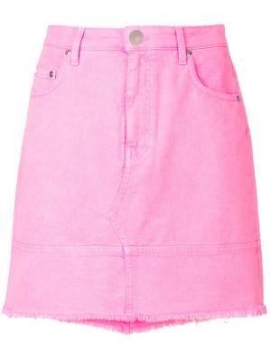 Мини-юбка с необработанными краями MSGM. Цвет: розовый и фиолетовый