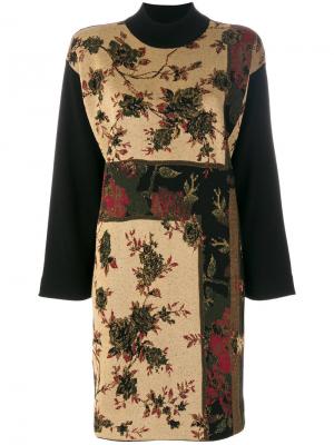 Платье шифт с цветочным узором Antonio Marras. Цвет: чёрный