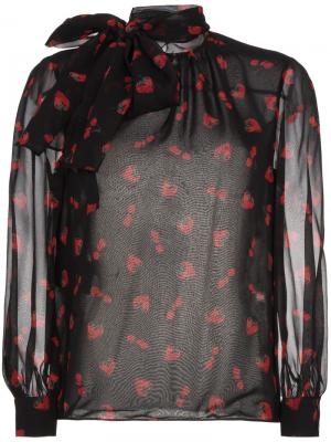 Блузка с ягодами Miu. Цвет: чёрный